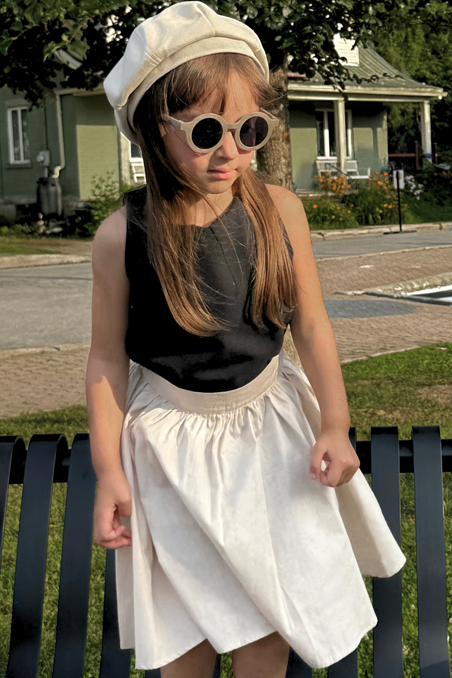 La jupe midi en coton organique pour filles
