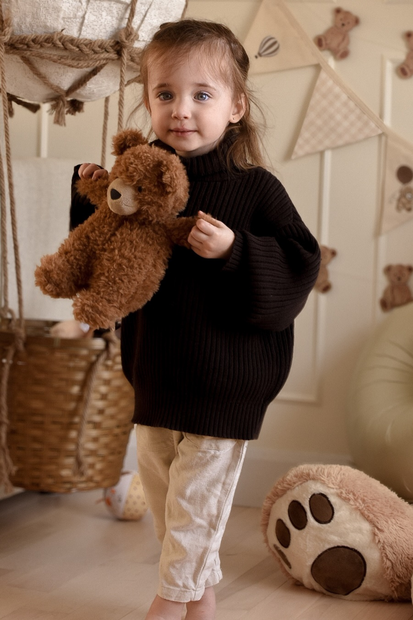 Le pull évolutif taupe pour enfants unisexe