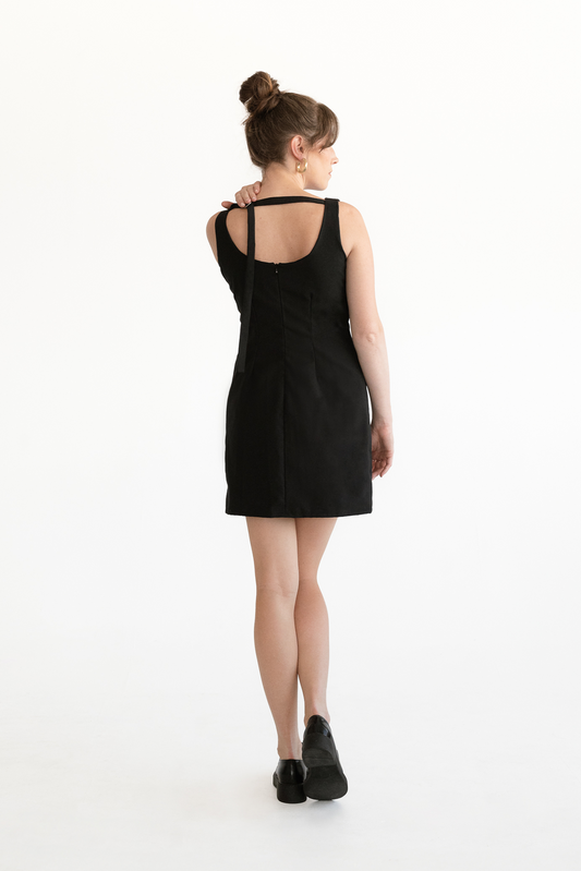 Mini black dress for women